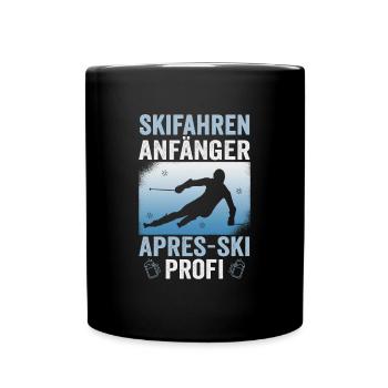 Skifahrer Skifahren Anfänger Apes Ski Profi Ski - Tasse einfarbig - Schwarz - Vorne