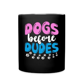 Chiens avant les mecs propriétaires de chiens propriétaires de chiens - Mug uni - noir - Devant