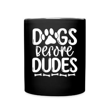 Chiens avant les mecs propriétaires de chiens propriétaires de chiens - Mug uni - noir - Devant