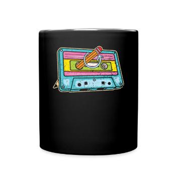 Kassettenbandmusikliebhaber Nationaler Retro-Tag - Tasse einfarbig - Schwarz - Vorne