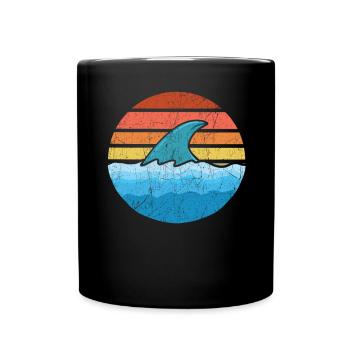 National Retro Day Vintage Old Classic Shark - Full Colour Mug - black - Front