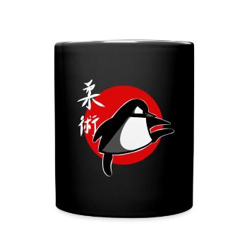 funny Ju Jutsu Penguin Sticker Shirt Jiu Jitsu - Full Colour Mug - black - Front