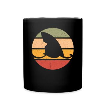 National Retro Day Vintage Old Classic Shark - Full Colour Mug - black - Front