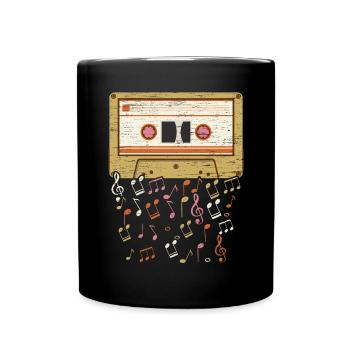 Kassettenbandmusikliebhaber Nationaler Retro-Tag - Tasse einfarbig - Schwarz - Vorne
