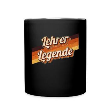 Schule Geburtstag als Legende geboren Lehrer - Tasse einfarbig - Schwarz - Vorne