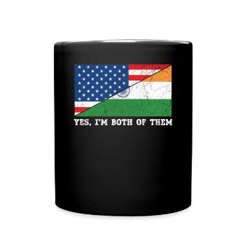 Oui, je suis tous les deux Drapeau des États-Unis de la Journée de la République de l’Inde - Mug uni - noir - Devant