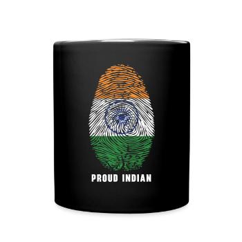 Tag der indischen Republik Hindustani indische Flagge - Tasse einfarbig - Schwarz - Vorne