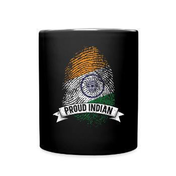 Tag der indischen Republik Hindustani indische Flagge - Tasse einfarbig - Schwarz - Vorne