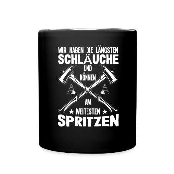 Wir Haben Die Längsten Schläuche Versauter - Tasse einfarbig - Schwarz - Vorne