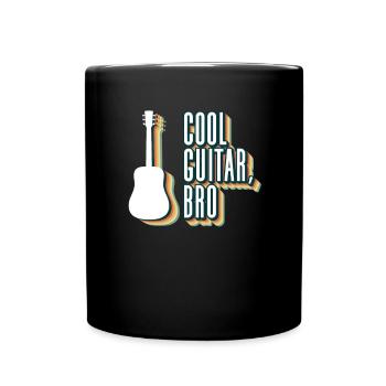 Coole Gitarre, Bro - Akustikgitarre - Tasse einfarbig - Schwarz - Vorne