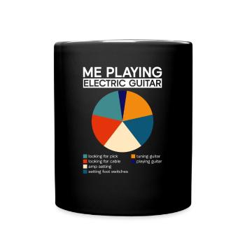 Ich spiele E-Gitarre - E-Gitarre Gitarre Spieler - Tasse einfarbig - Schwarz - Vorne