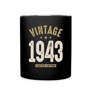 Vintage 1943 - 79th Birthday Retro Classic - Full Colour Mug - black - Front