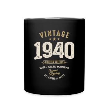 Vintage 1940 - 82nd Birthday Retro Classic - Full Colour Mug - black - Front