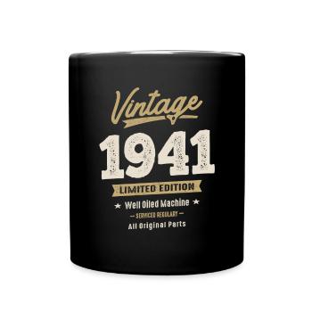 Vintage 1941 - 81st Birthday Retro Classic - Full Colour Mug - black - Front