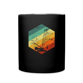 vintage crane operator - Tasse einfarbig - Schwarz - Vorne