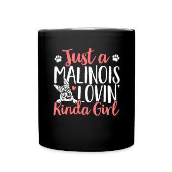 Malinois Belgian Shepherd Mechelaar Dog - Full Colour Mug - black - Front