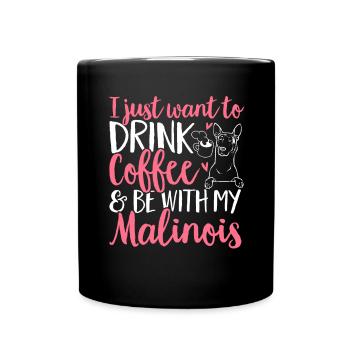 Malinois Belgian Shepherd Mechelaar Dog - Full Colour Mug - black - Front