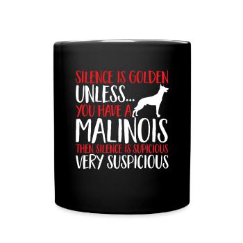 Malinois Belgian Shepherd Mechelaar Dog - Full Colour Mug - black - Front