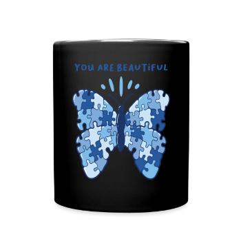 Patchwork Butterfly Be Beautiful Butterfly - Mug uni - noir - Devant