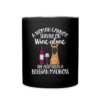 Malinois Belgian Shepherd Mechelaar Dog - Full Colour Mug - black - Front