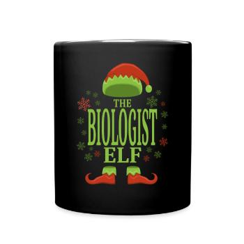 Biologiste Elfe de Noël - Mug uni - noir - Devant