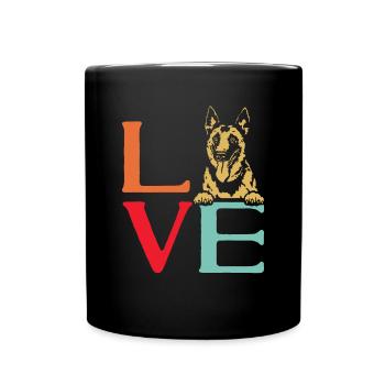 Malinois Belgian Shepherd Mechelaar Dog - Full Colour Mug - black - Front