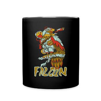 Eagle Nature Fauconnerie de montagne Oiseaux de proie Faucon autour des palombes - Mug uni - noir - Devant