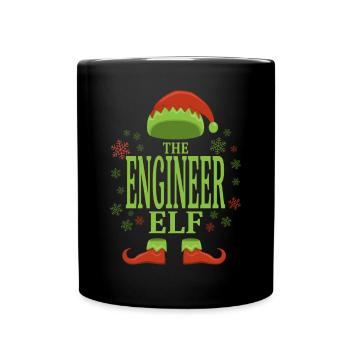 Ingenieur Weihnachtself - Tasse einfarbig - Schwarz - Vorne