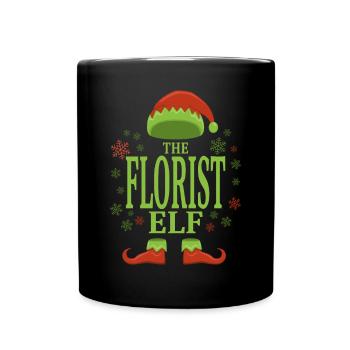 Fleuriste Elfe de Noël - Mug uni - noir - Devant