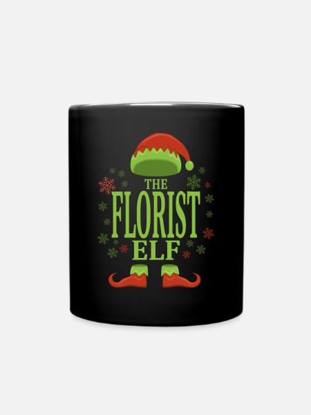 Florist Weihnachtself - Tasse einfarbig - Schwarz