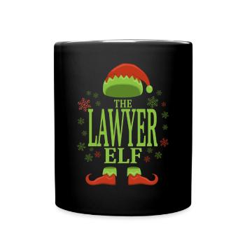 Anwalt Weihnachtself - Tasse einfarbig - Schwarz - Vorne