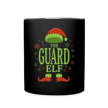 Wachmann Weihnachtself - Tasse einfarbig - Schwarz - Vorne