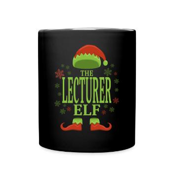 Dozent Weihnachtself - Tasse einfarbig - Schwarz - Vorne