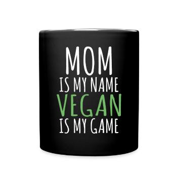Veggie Lover Vegan Gift - Full Colour Mug - black - Front