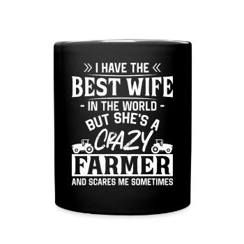 Farming Farmer Wife Vintage - Tasse einfarbig - Schwarz - Vorne