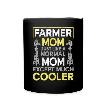 Farming Farmer Mom Mother Vintage - Tasse einfarbig - Schwarz - Vorne