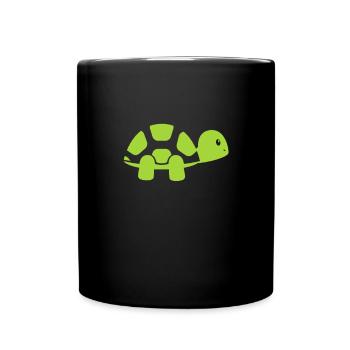 Schildkröte Turtle Meer Meeresbewohner Geschenk - Tasse einfarbig - Schwarz - Vorne