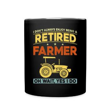 Farming Farmer Retired Vintage - Full Colour Mug - black - Front