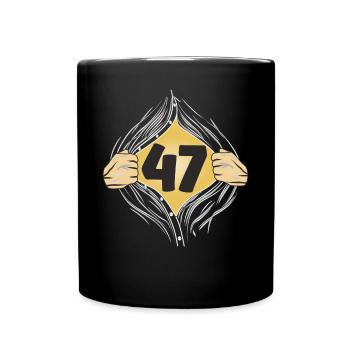 47 HEMD AUFZIEHEN - Tasse einfarbig - Schwarz - Vorne