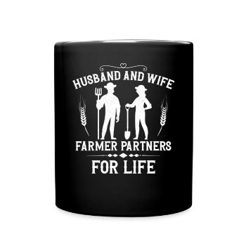 Farming Farmer Husband Wife - Tasse einfarbig - Schwarz - Vorne