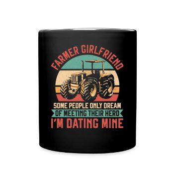 Farming Farmer Girl Vintage - Tasse einfarbig - Schwarz - Vorne