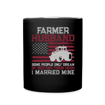 Farming Farmer Husband Tractor - Full Colour Mug - black - Front