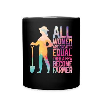 Farming Farmer Girl Female - Tasse einfarbig - Schwarz - Vorne