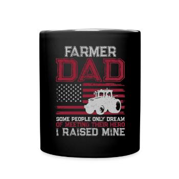 Farming Farmer Dad Father Tractor - Full Colour Mug - black - Front