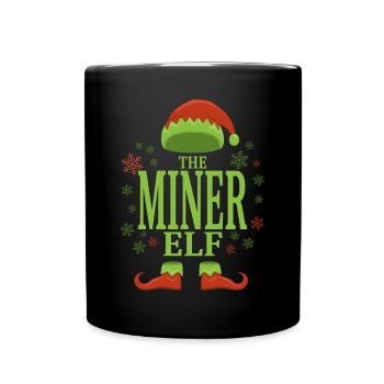 Bergarbeiter Weihnachtself - Tasse einfarbig - Schwarz - Vorne