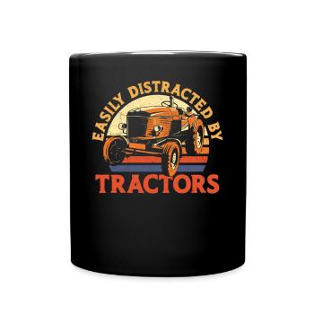 Farming Farmer Vintage Tractor - Tasse einfarbig - Schwarz - Vorne