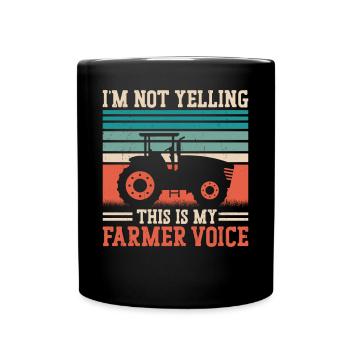 Farming Farmer Vintage Tractor - Tasse einfarbig - Schwarz - Vorne