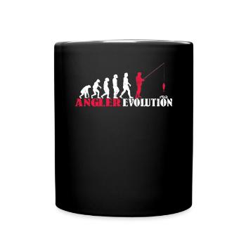 Angler Geschenkidee Hobby Angeln - Tasse einfarbig - Schwarz - Vorne