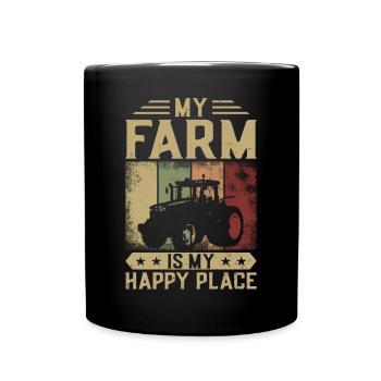 Farming Farmer Girl Vintage - Tasse einfarbig - Schwarz - Vorne