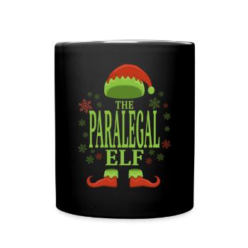 Rechtsanwaltsfachangestellte Weihnachtself - Tasse einfarbig - Schwarz - Vorne